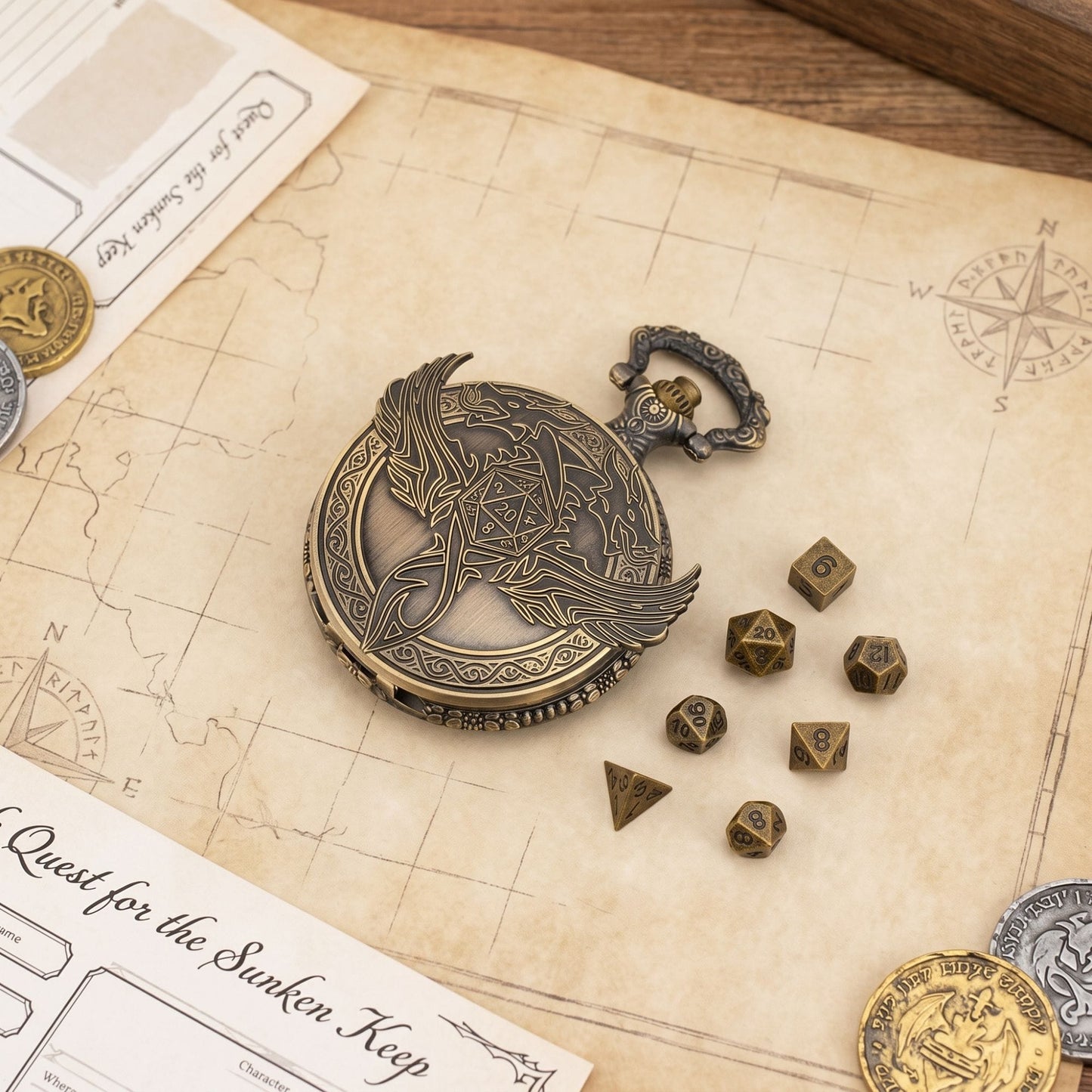 Geloho Dragon Wing Pocket Watch Dice Set