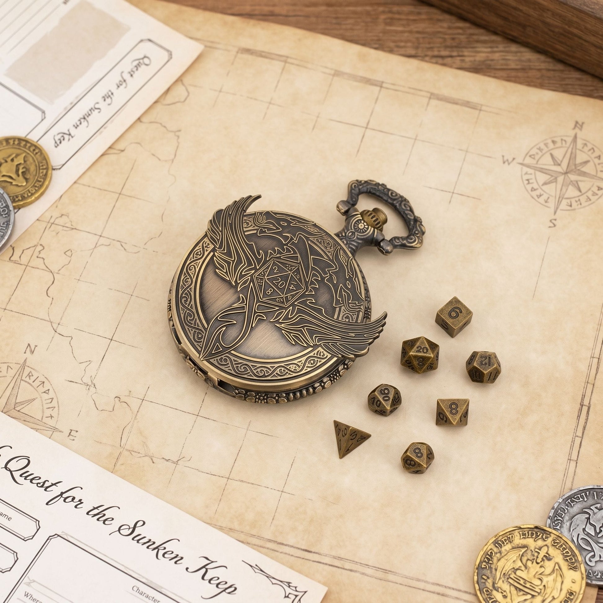 Geloho Dragon Wing Pocket Watch Dice Set