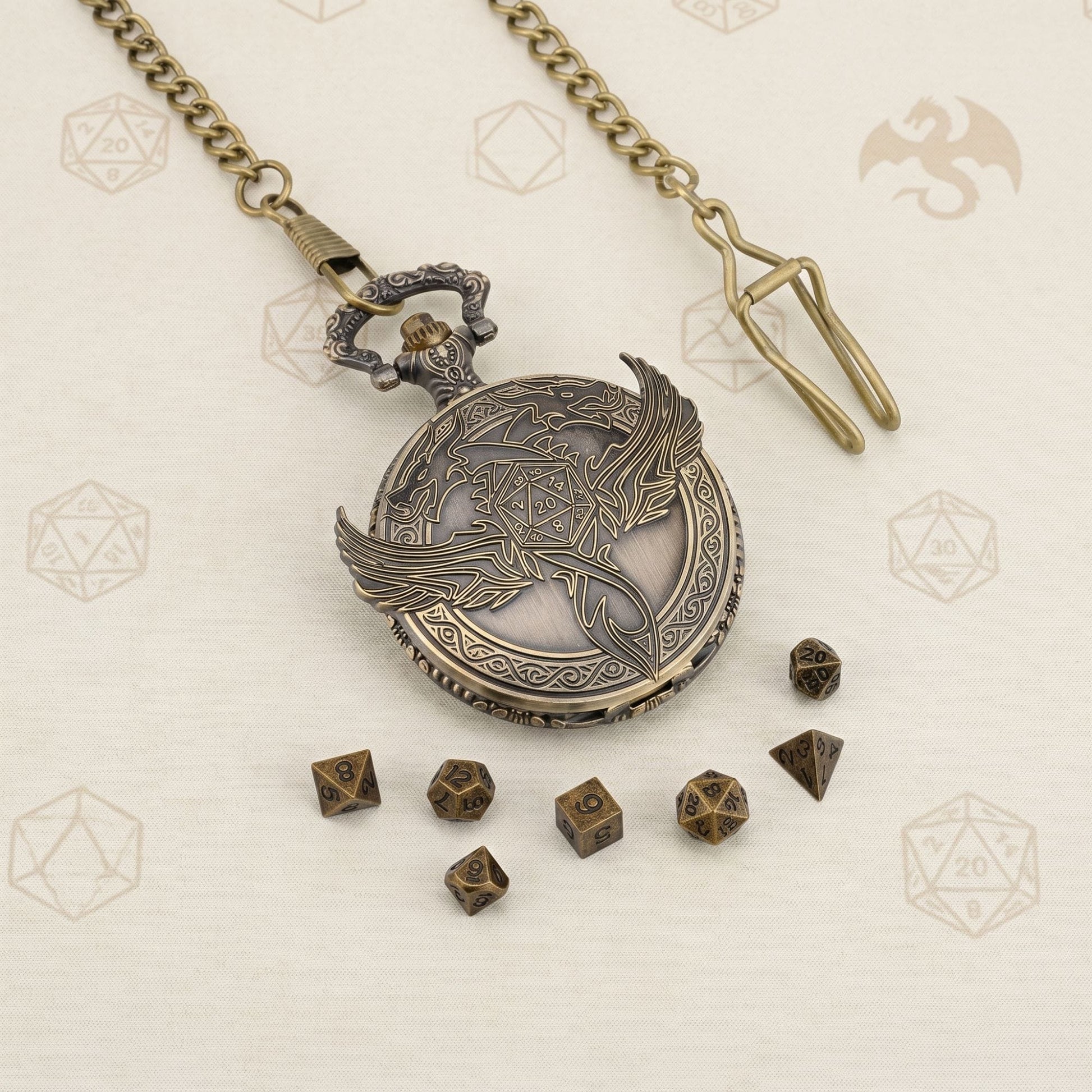 Geloho Dragon Wing Pocket Watch Dice Set