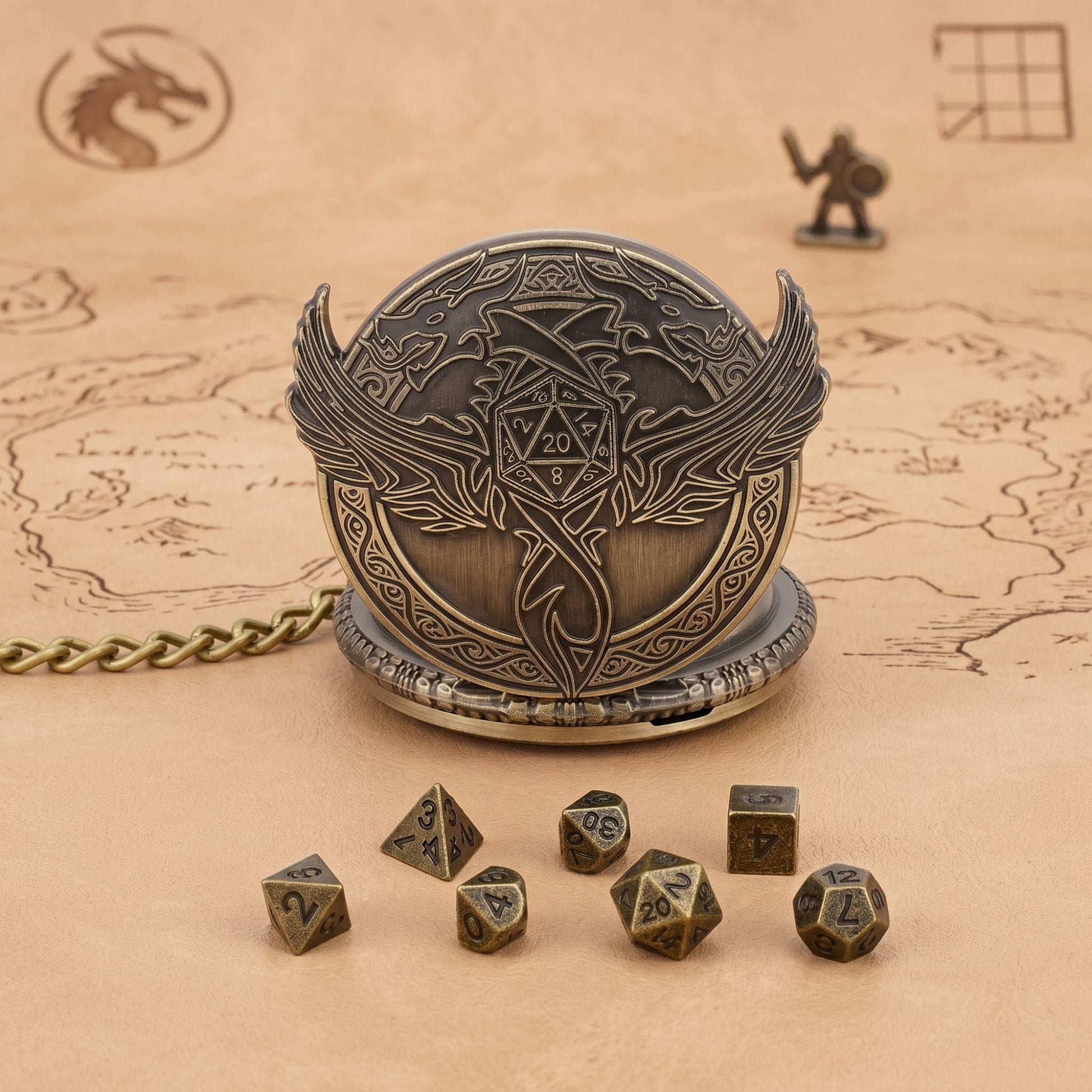 Geloho Dragon Wing Pocket Watch Dice Set