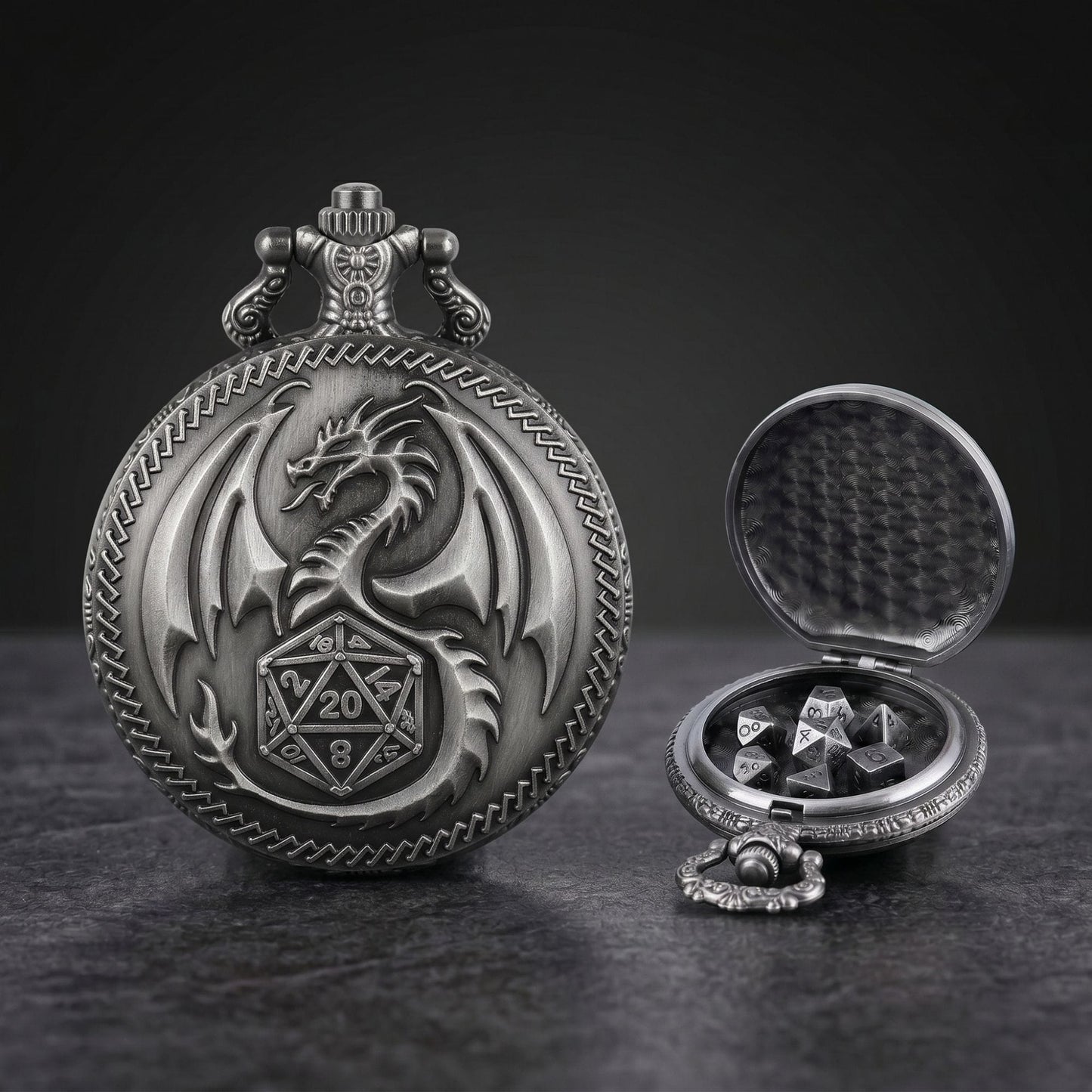 Geloho Dragonborn Pocket Watch Dice Set
