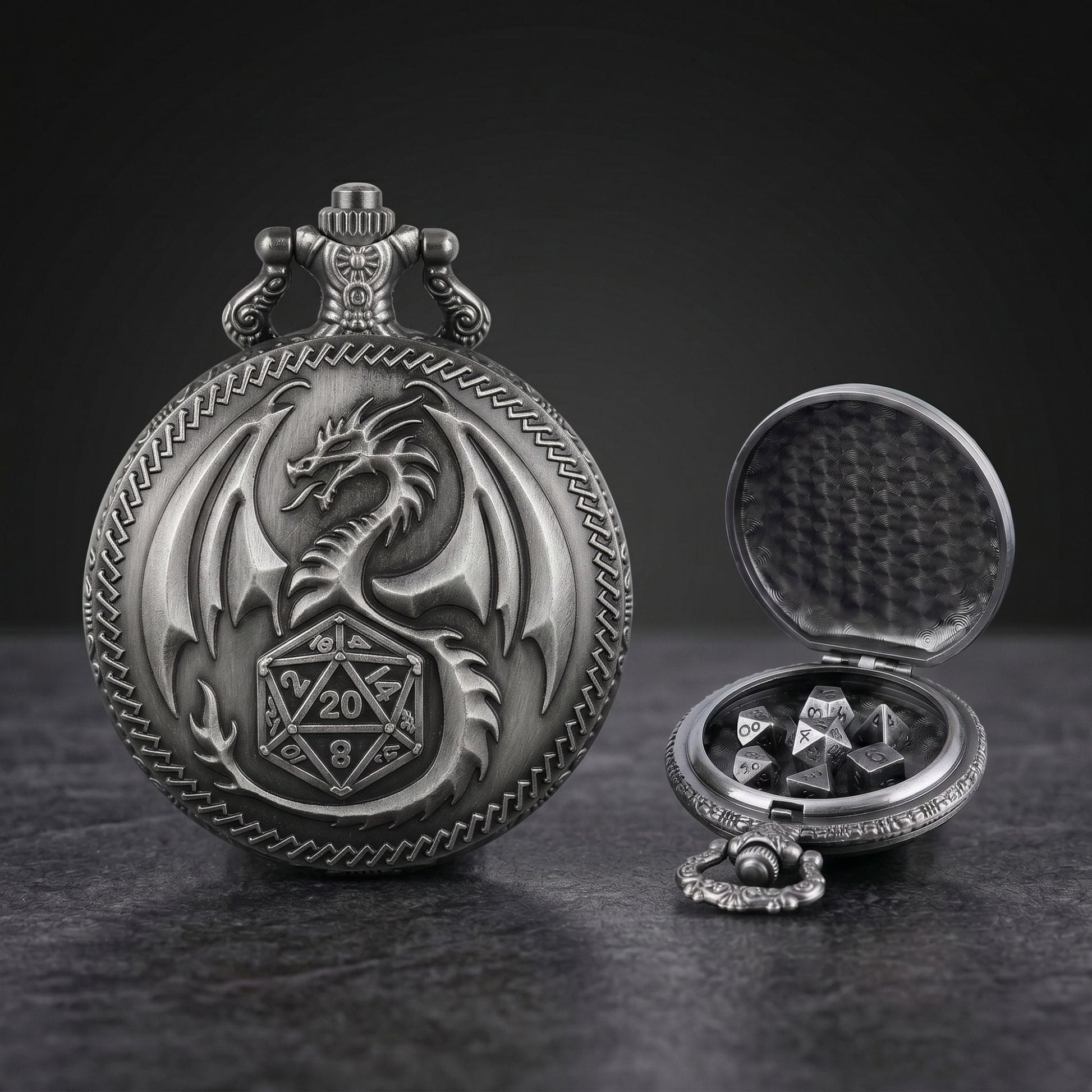 Geloho Dragonborn Pocket Watch Dice Set