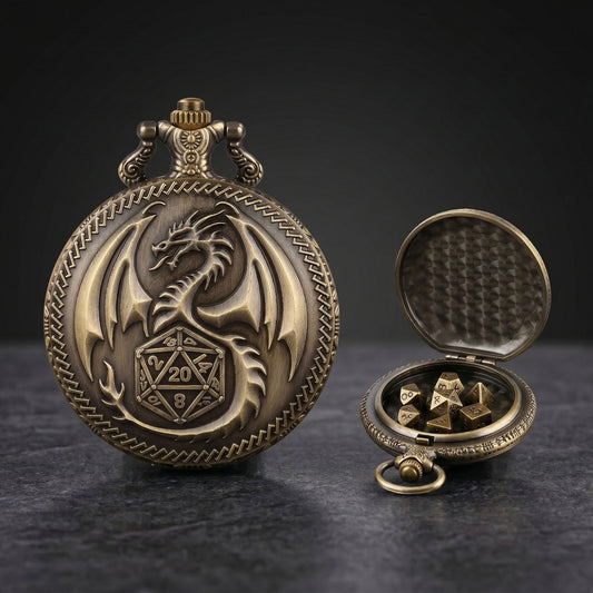 Geloho Dragonborn Pocket Watch Dice Set