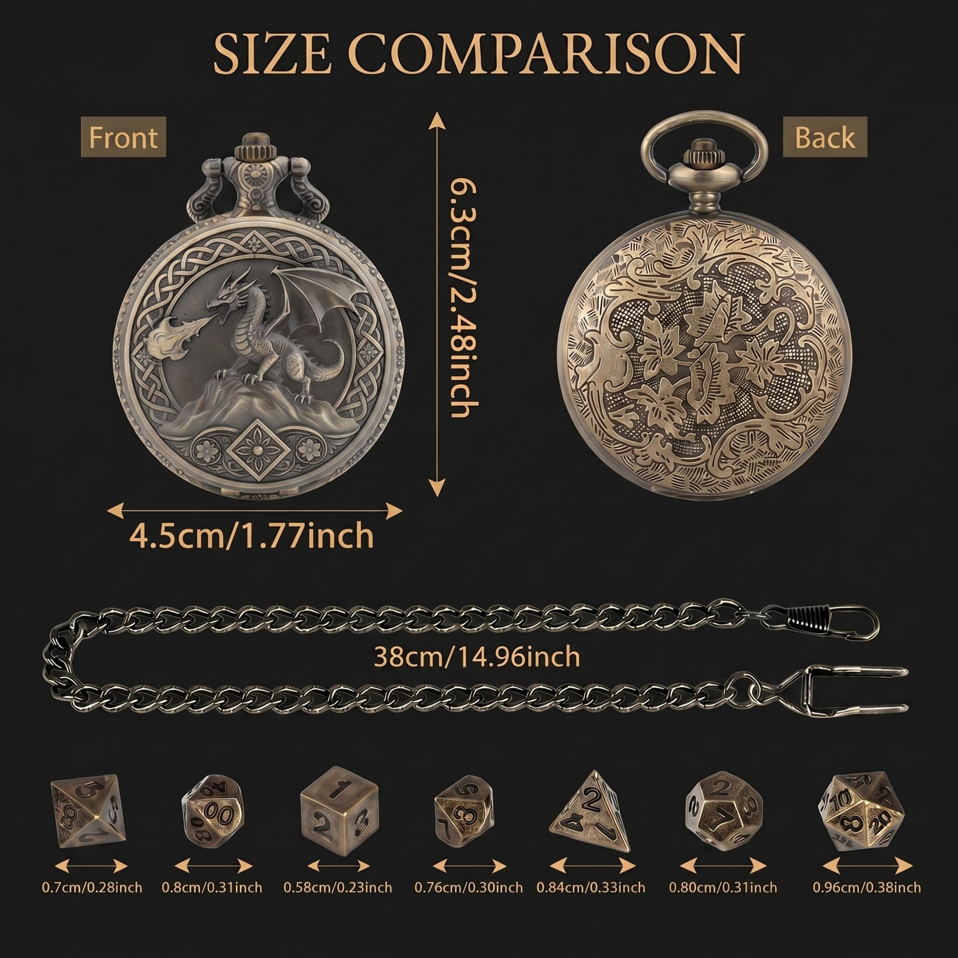 Geloho Dragonfire Fatekeeper Pocket Watch Dice Set