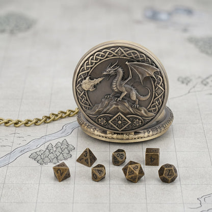 Geloho Dragonfire Fatekeeper Pocket Watch Dice Set