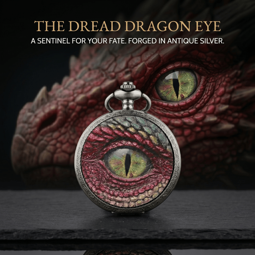 Geloho D20, Dragon Silver Dread Dragon Eye Pocket Watch Dice Set