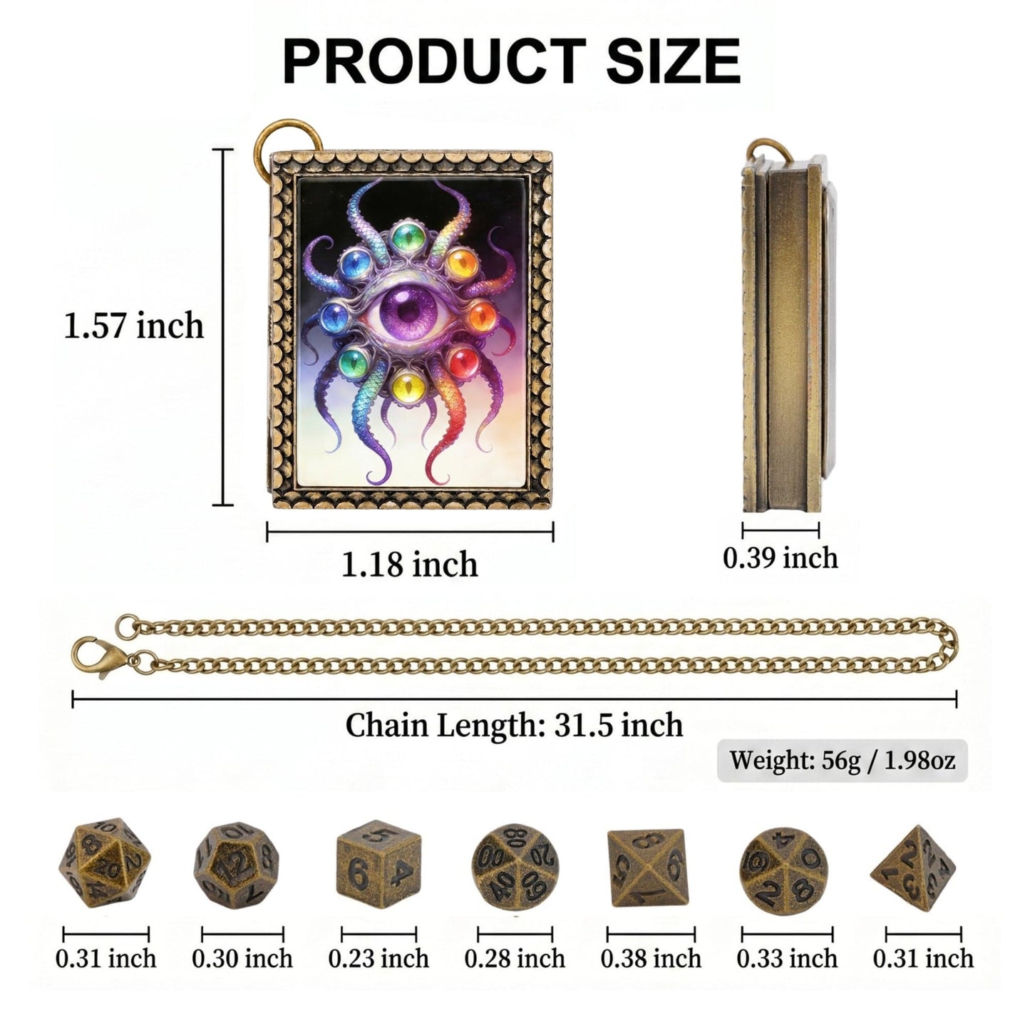 Geloho dice set necklace Eldritch Eye Dice Necklace
