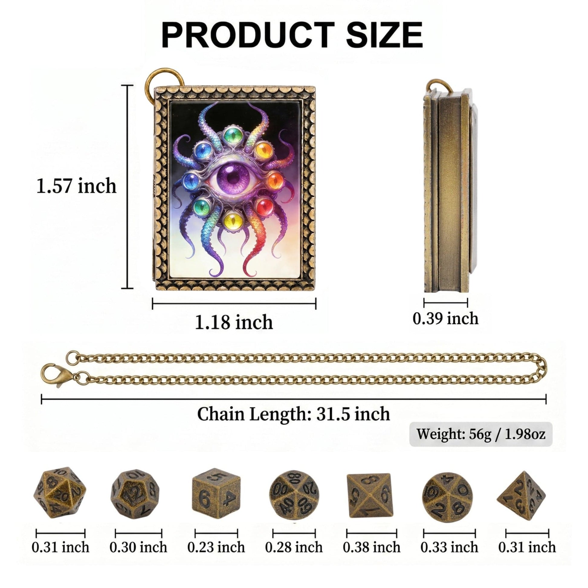 Geloho dice set necklace Eldritch Eye Dice Necklace