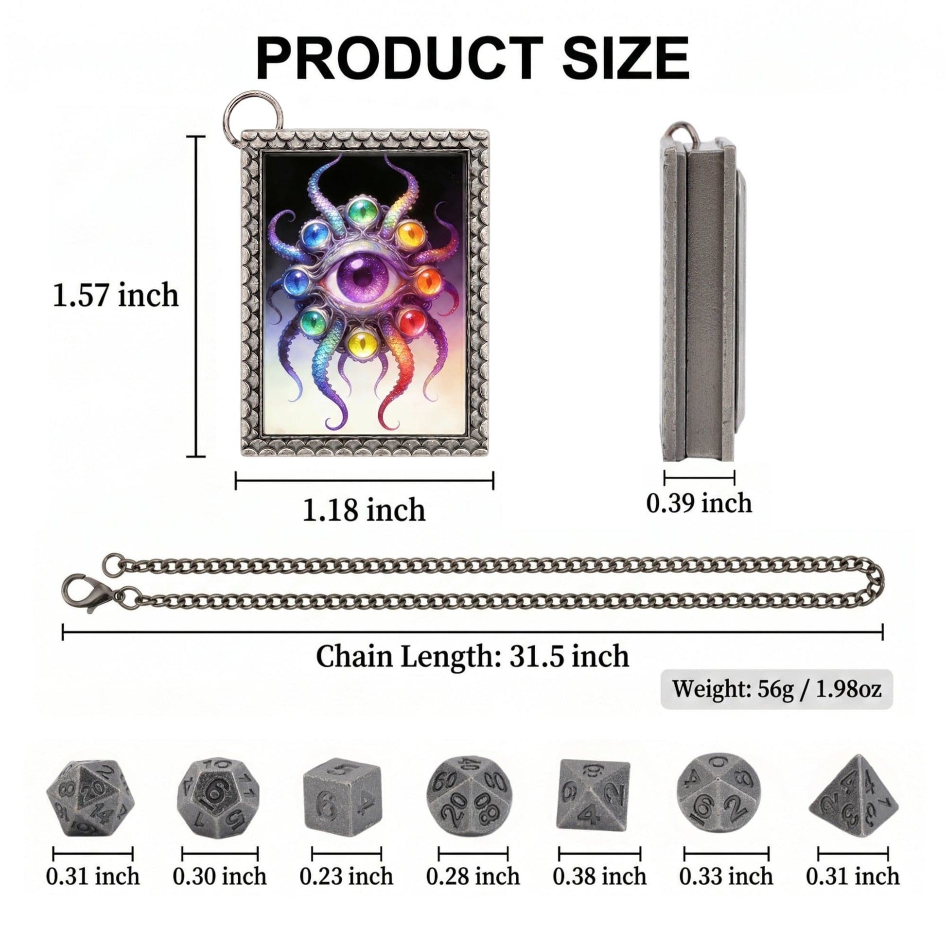 Geloho dice set necklace Eldritch Eye Dice Necklace