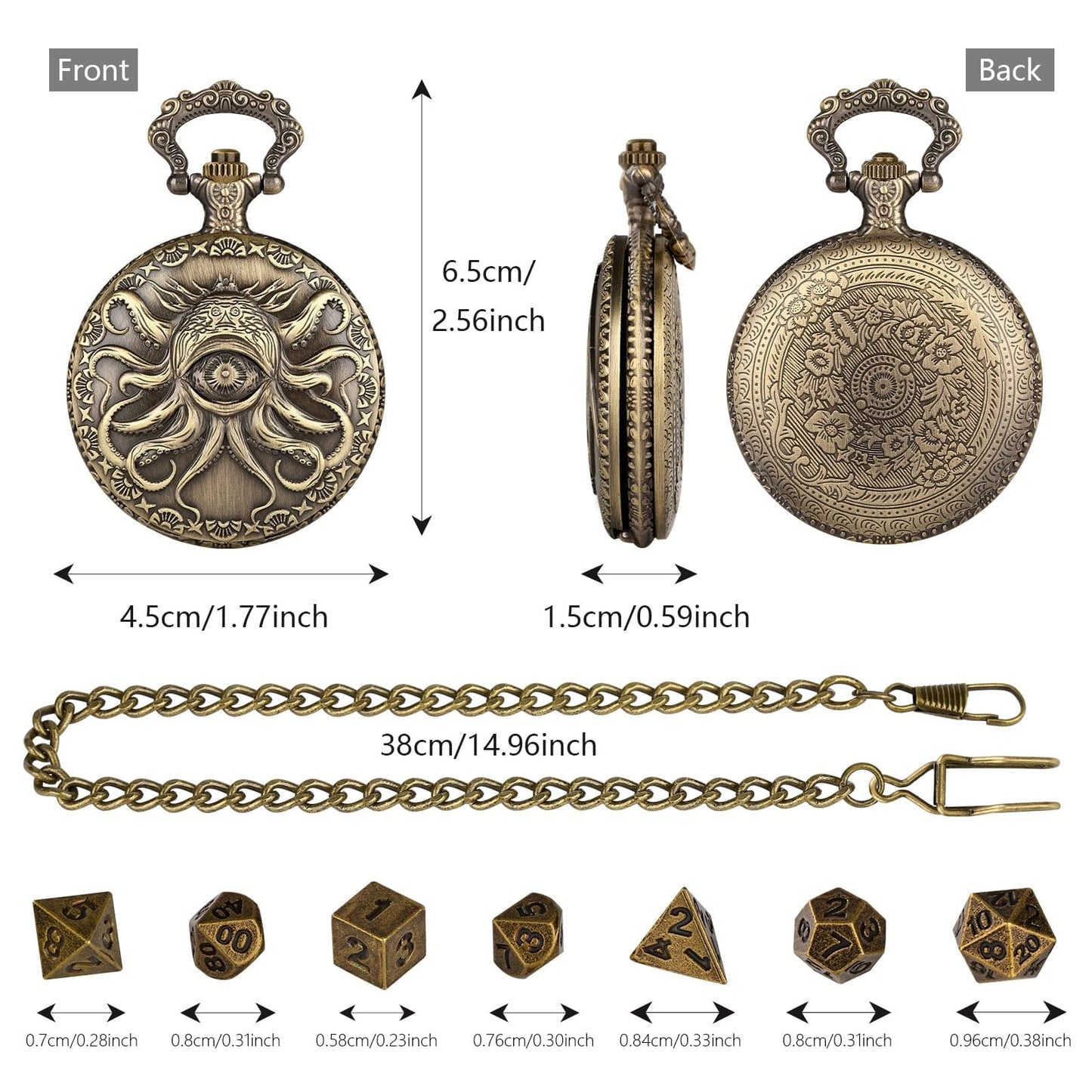 Geloho D20, Dragon Eldritch Eye Pocket Watch Dice Set