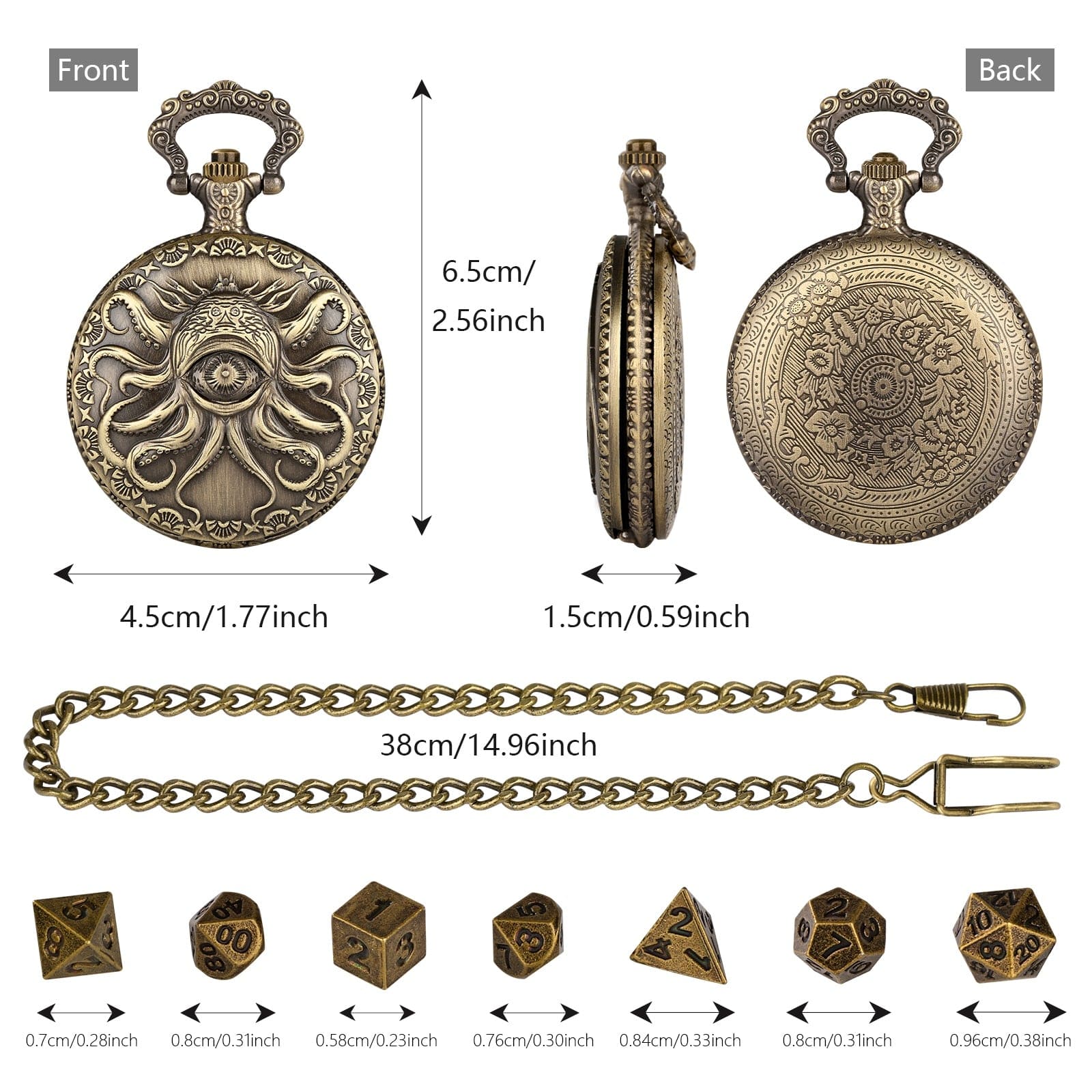Geloho D20, Dragon Eldritch Eye Pocket Watch Dice Set
