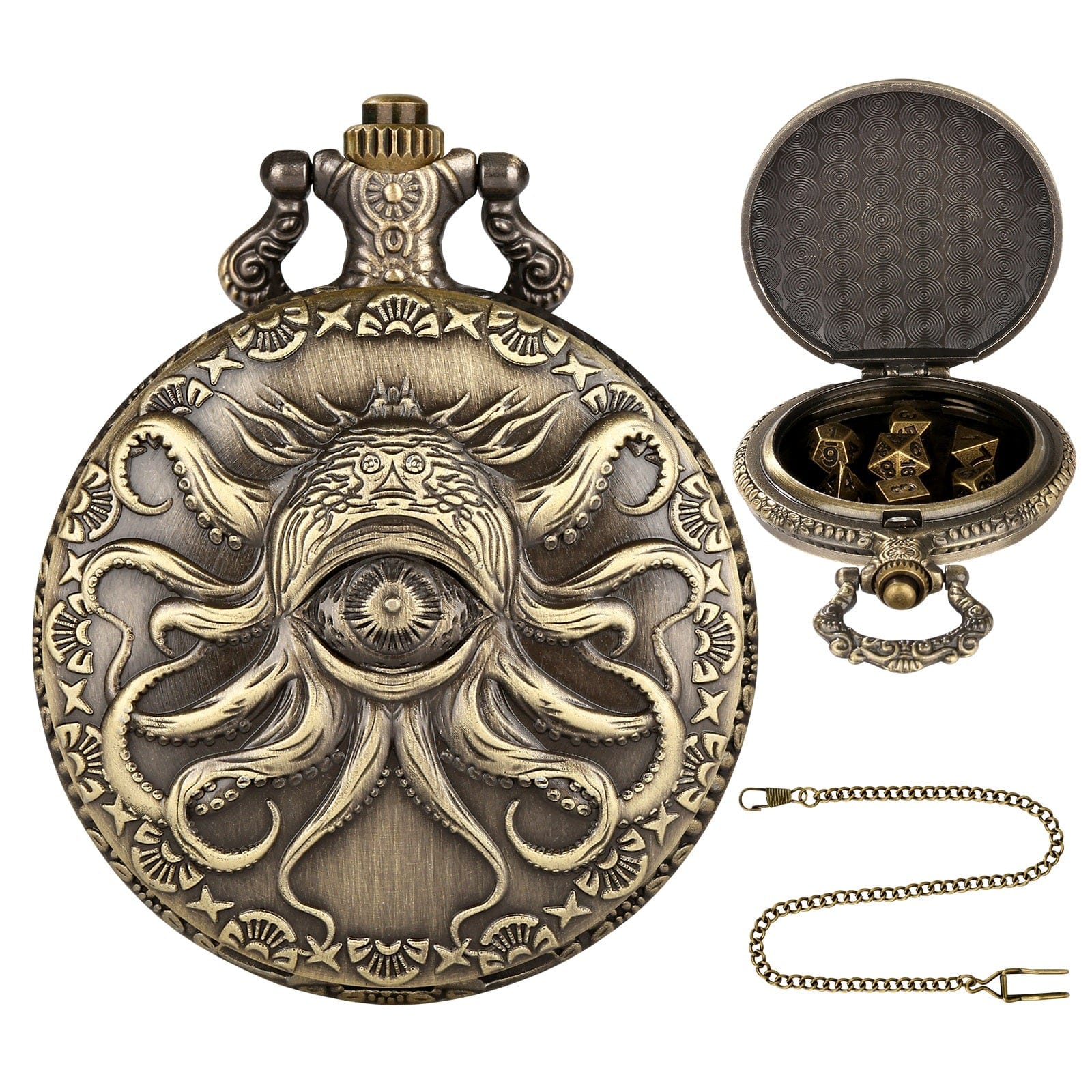 Geloho D20, Dragon Eldritch Eye Pocket Watch Dice Set