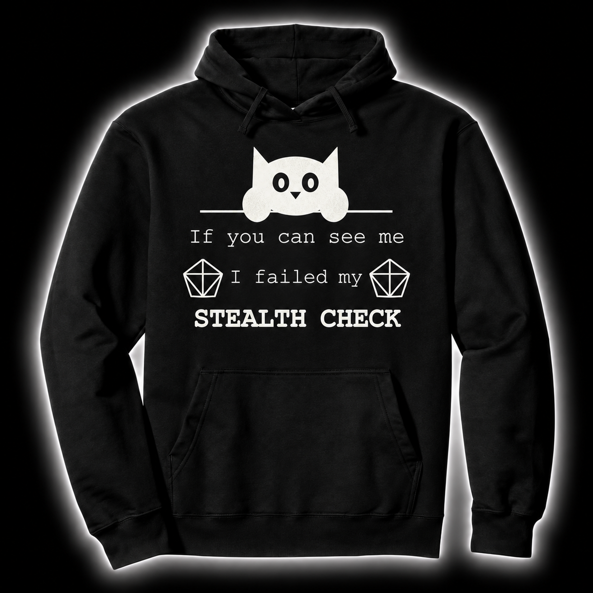 Failed Stealth Cat black D&D hoodie