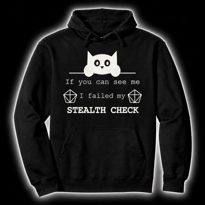 Failed Stealth Cat black D&D hoodie