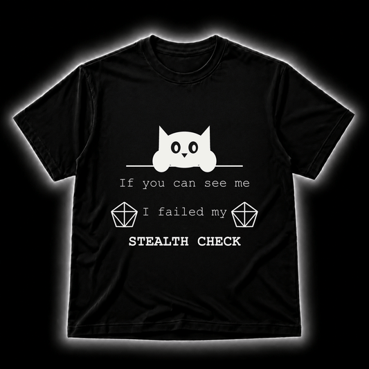 GELOHO DnD T-Shirt Failed Stealth Cat - DnD T-shirt