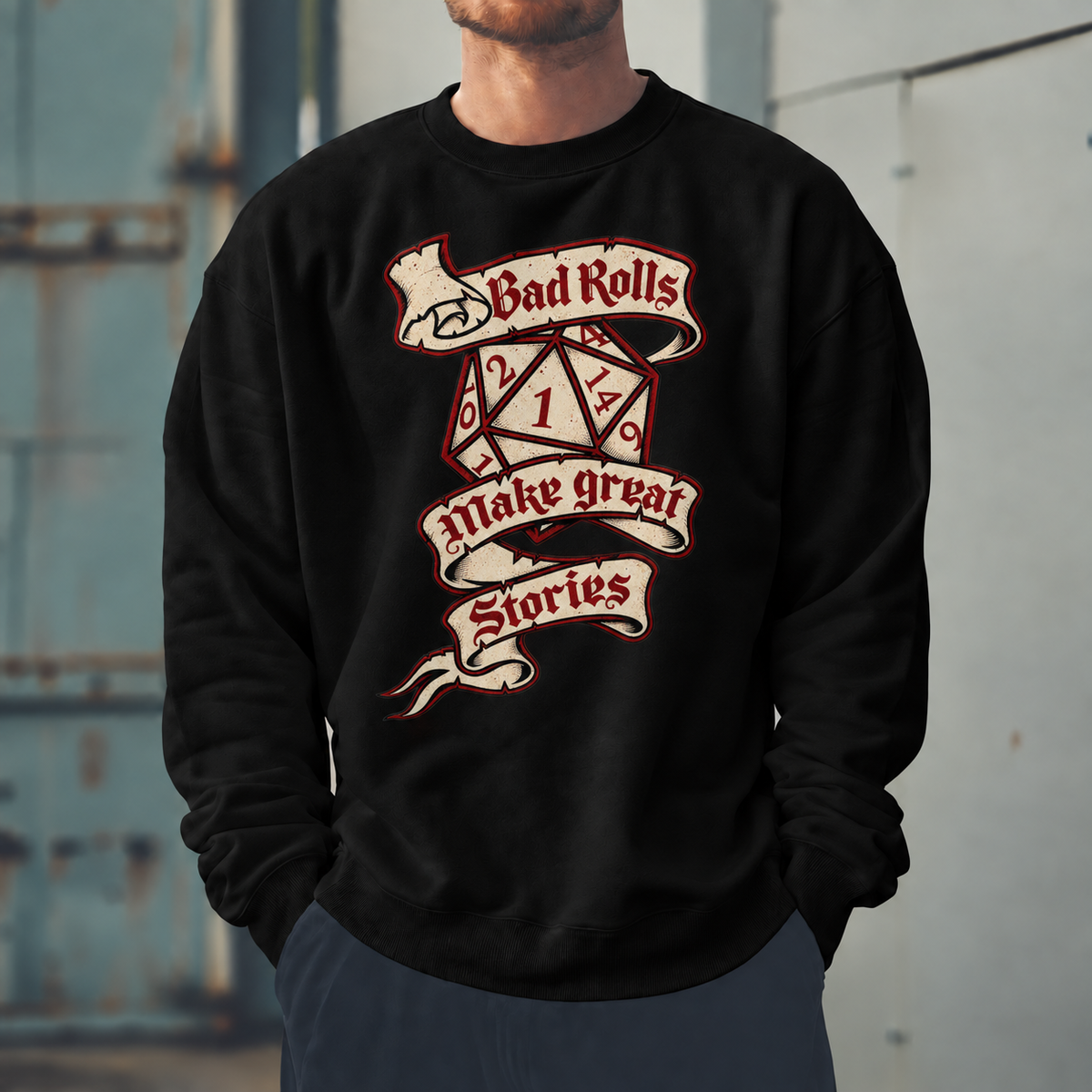 Male model wearing Failure Makes Legends - DnD Sweatshirt