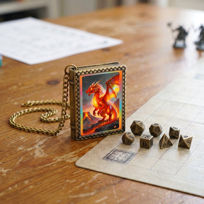 Geloho dice set necklace Fire Dragon Dice Necklace