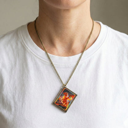 Geloho dice set necklace Fire Dragon Dice Necklace