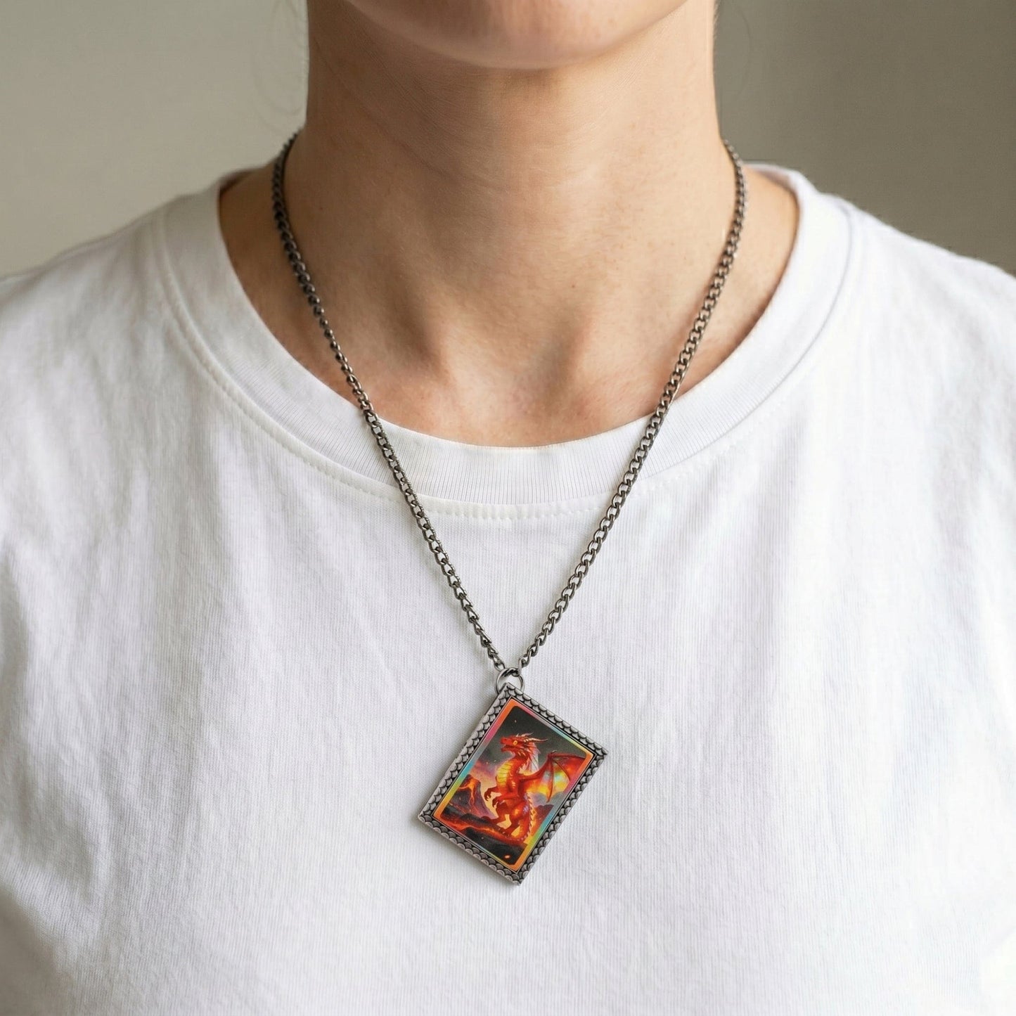 Geloho dice set necklace Fire Dragon Dice Necklace
