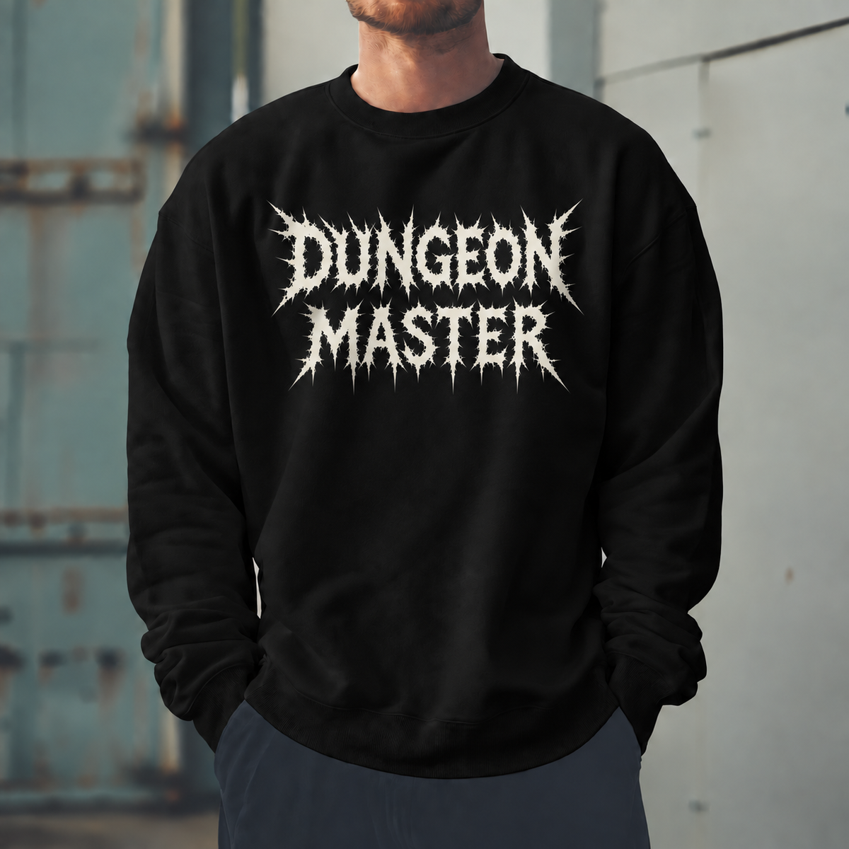 Male model wearing Forever Dungeon Master - DnD Sweatshirt