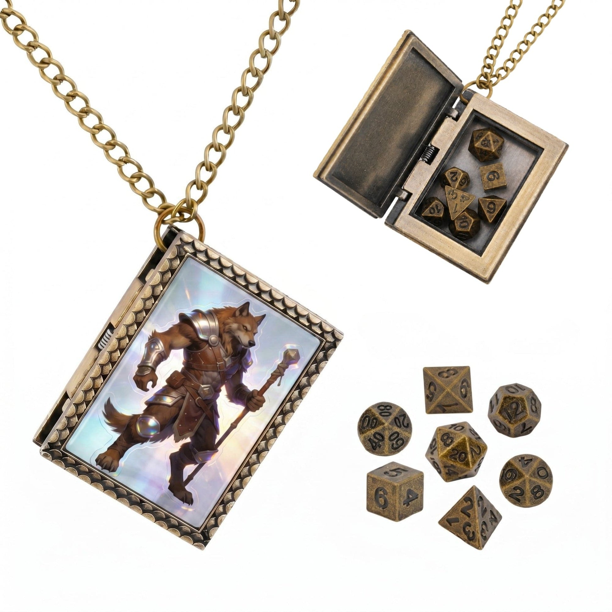 Geloho dice set necklace Bronze Foxfolk Shaman Dice Necklace
