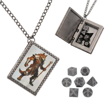 Geloho dice set necklace Silver Foxfolk Shaman Dice Necklace