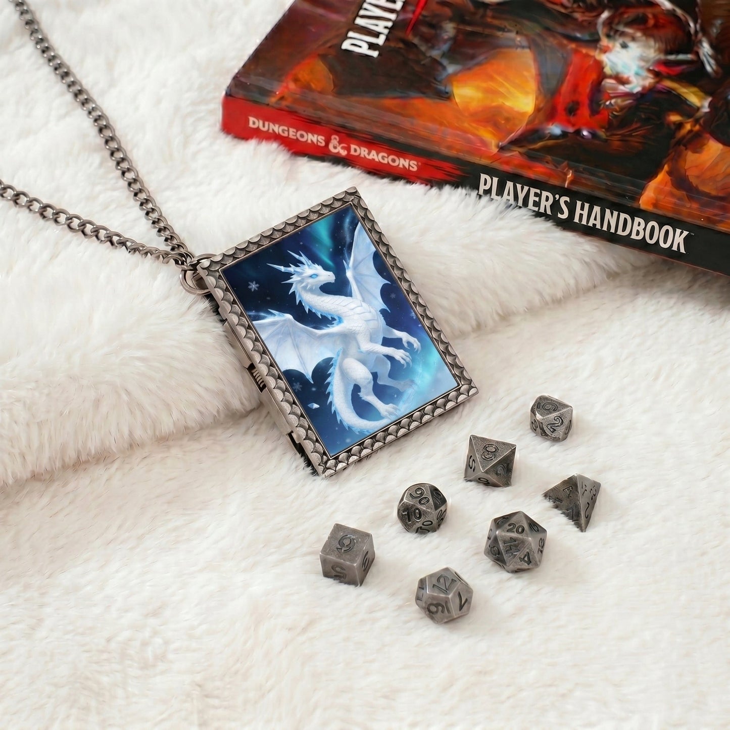 Geloho dice set necklace Frost Dragon Dice Necklace
