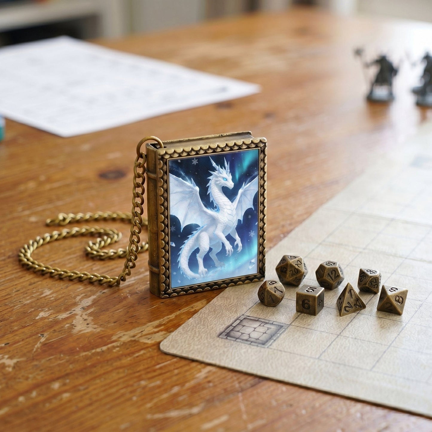 Geloho dice set necklace Frost Dragon Dice Necklace