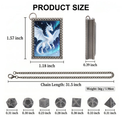 Geloho dice set necklace Frost Dragon Dice Necklace