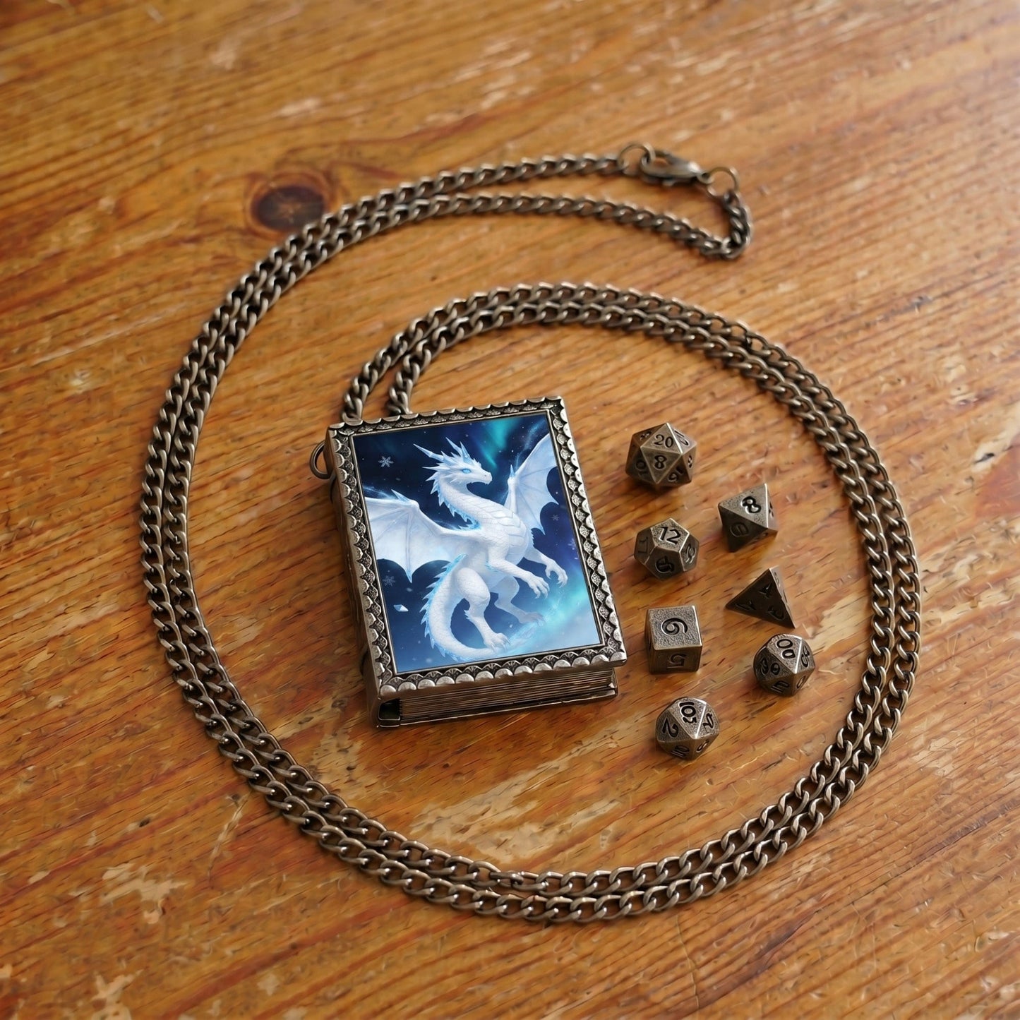 Geloho dice set necklace Frost Dragon Dice Necklace