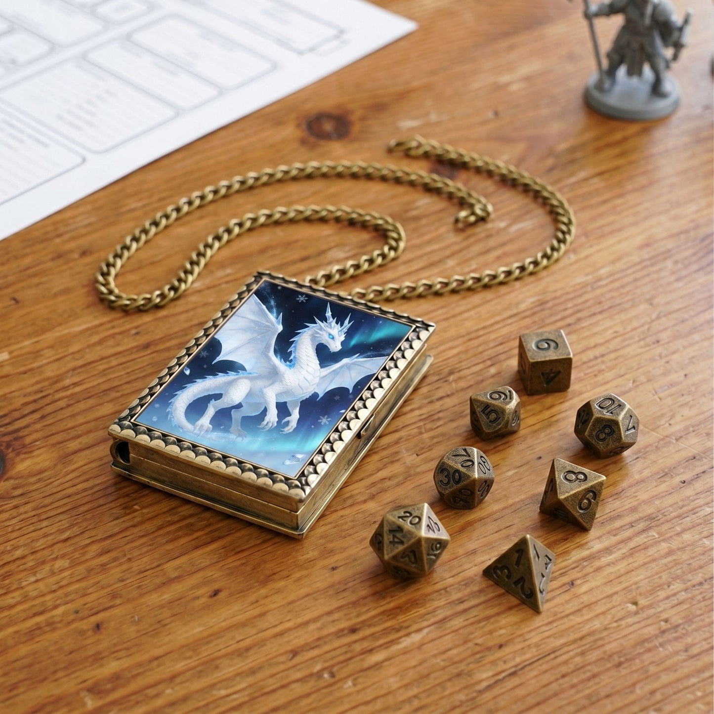 Geloho dice set necklace Frost Dragon Dice Necklace