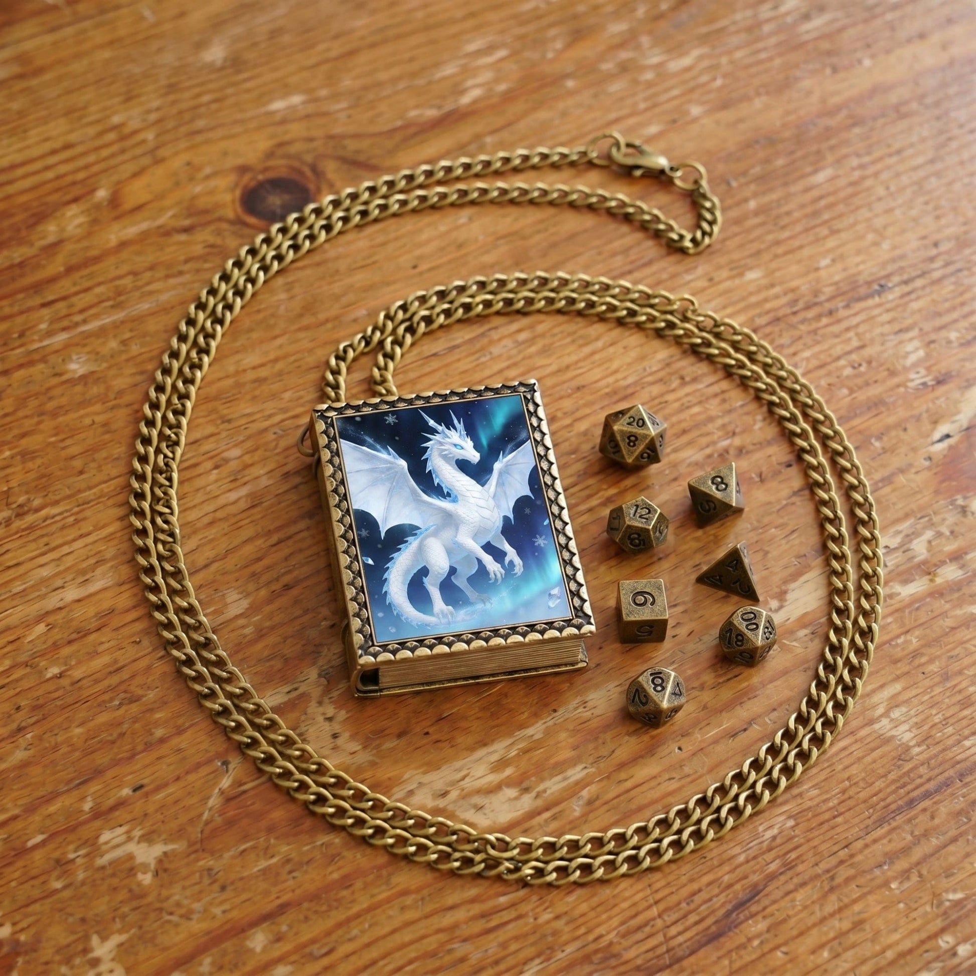 Geloho dice set necklace Frost Dragon Dice Necklace