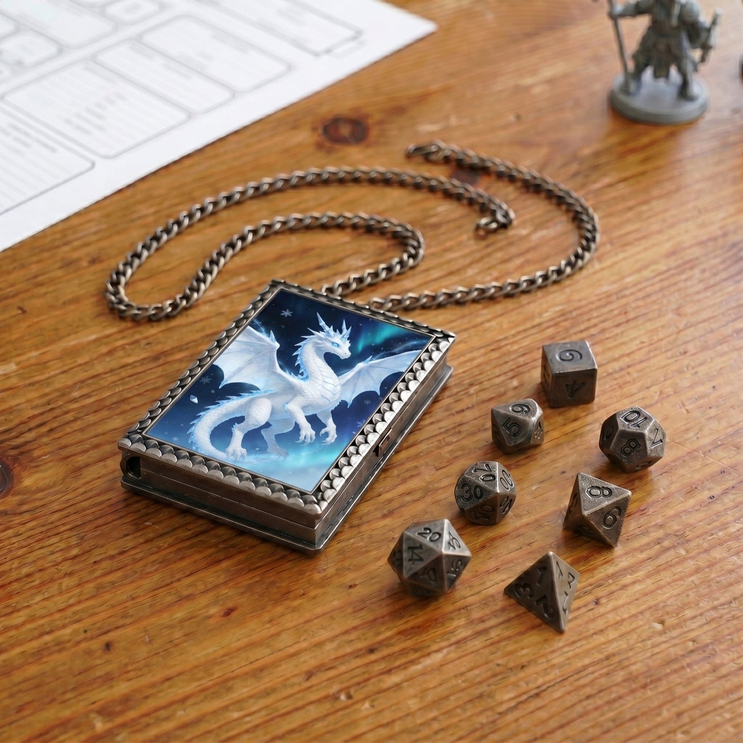 Geloho dice set necklace Frost Dragon Dice Necklace