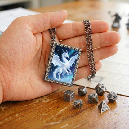 Geloho dice set necklace Frost Dragon Dice Necklace