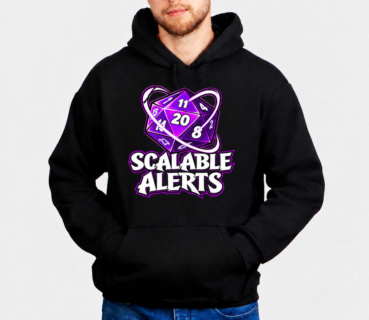 Giant Problem Incoming D&D hoodie on male model