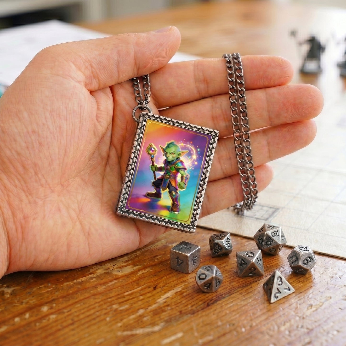 Geloho dice set necklace Goblin Mage Dice Necklace