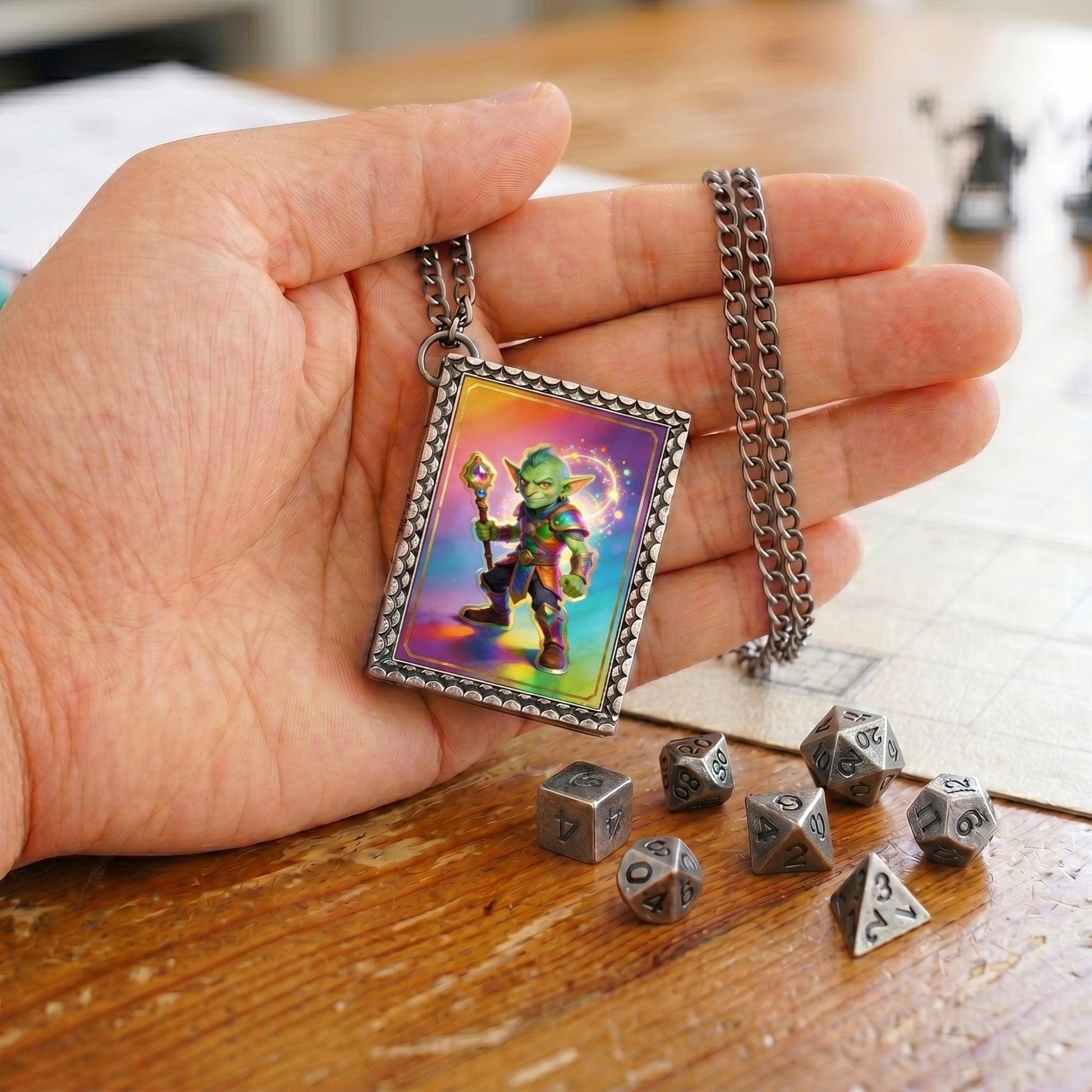Geloho dice set necklace Goblin Mage Dice Necklace