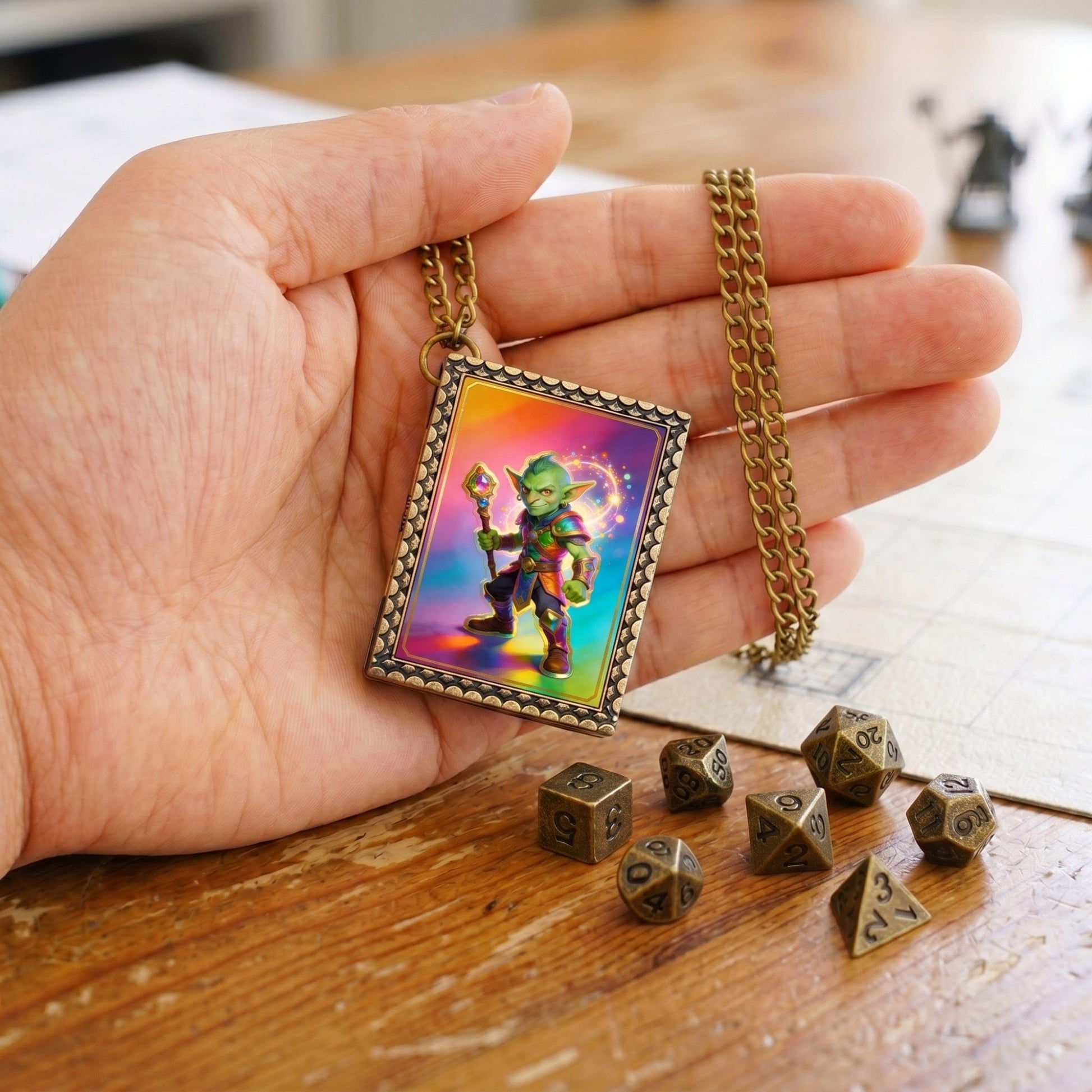 Geloho dice set necklace Goblin Mage Dice Necklace