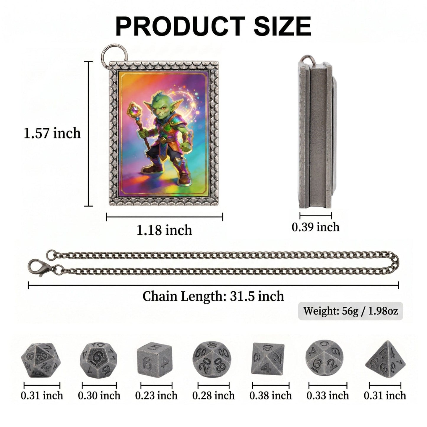 Geloho dice set necklace Goblin Mage Dice Necklace