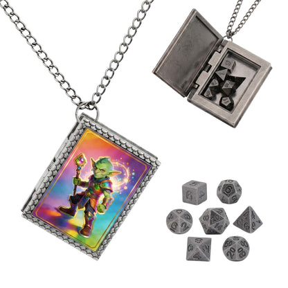 Geloho dice set necklace Silver Goblin Mage Dice Necklace