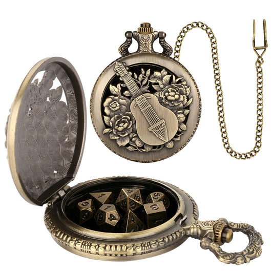 Geloho D20, Dragon Bronze Guitar Pocket Watch Dice Set