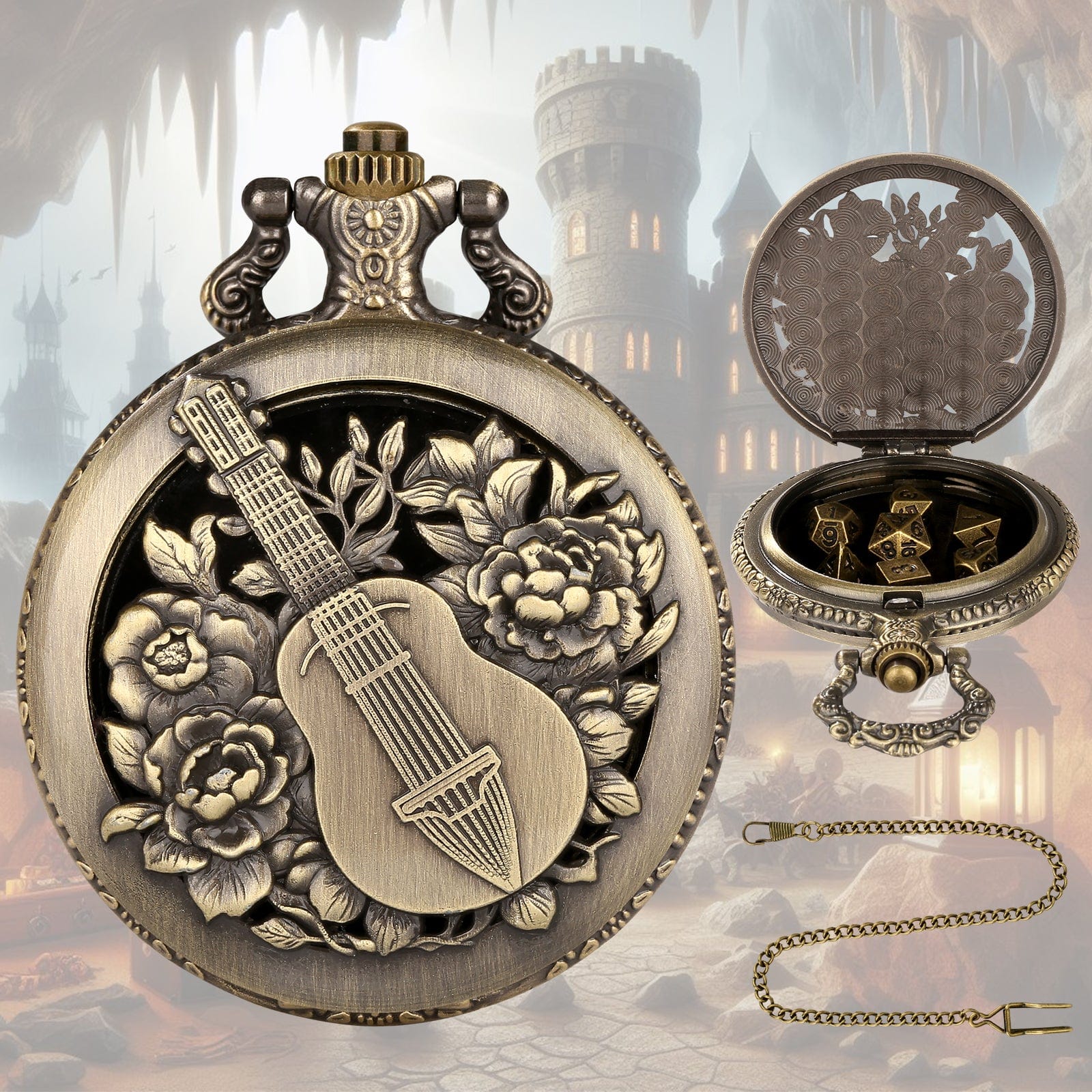 Geloho D20, Dragon Guitar Pocket Watch Dice Set