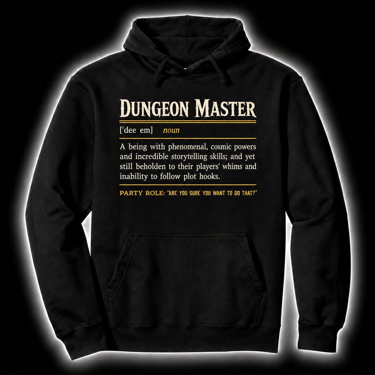 Herding The Party black D&D hoodie