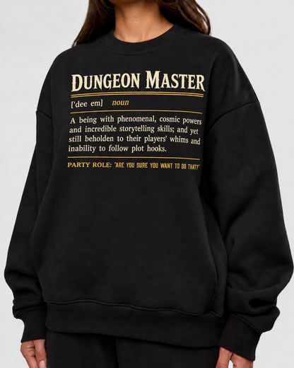 Female model wearing Herding The Party - DnD Sweatshirt