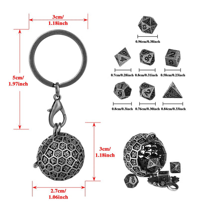 Geloho Hollow D20 Mini Dice Set Keychain