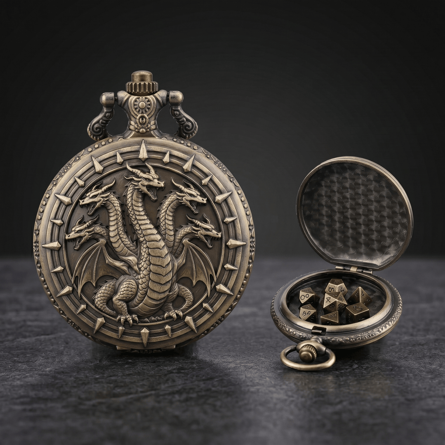 Geloho Bronze Hydra Pocket Watch Dice Set