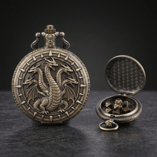 Geloho Bronze Hydra Pocket Watch Dice Set