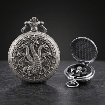 Geloho Silver Hydra Pocket Watch Dice Set