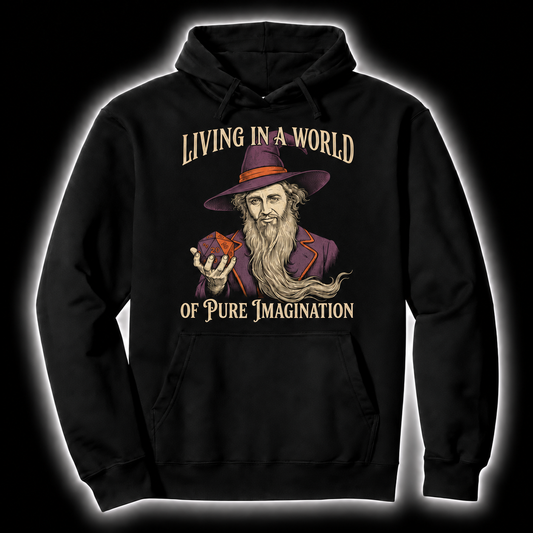 Imagination Is Magic black D&D hoodie