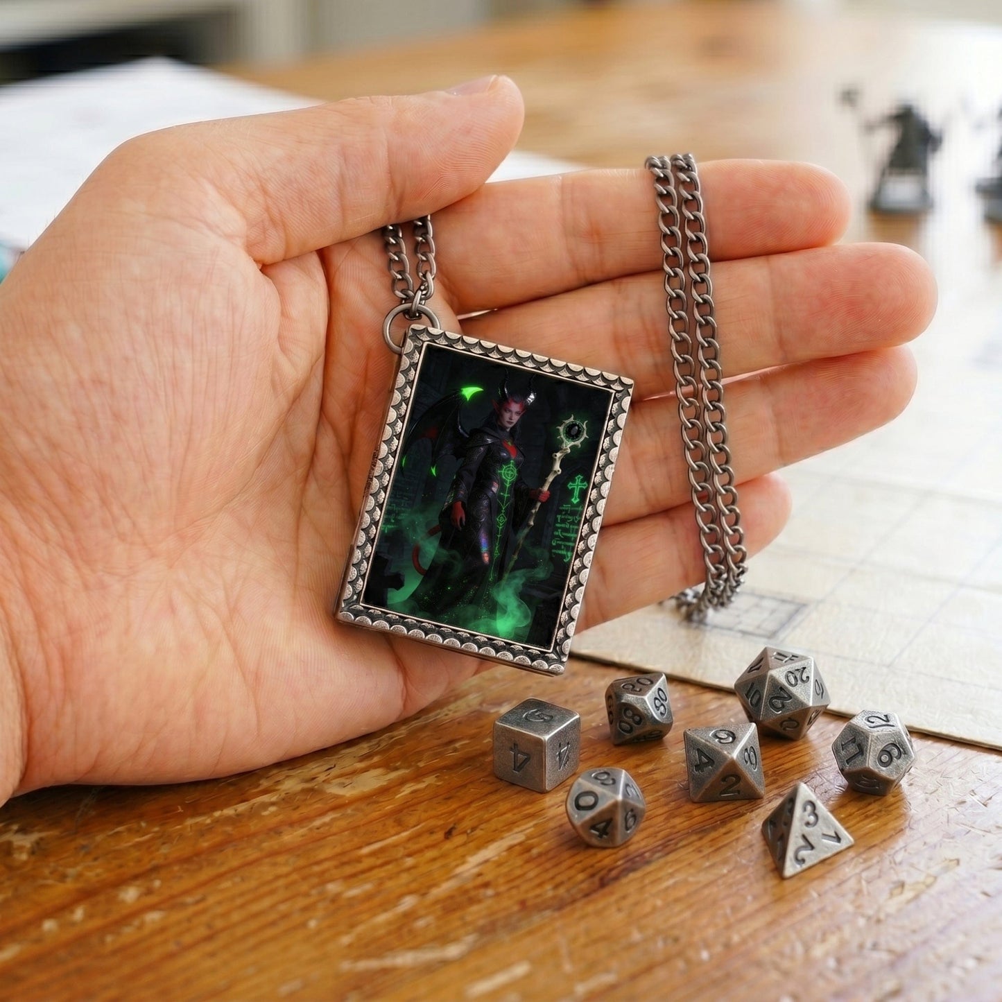 Geloho dice set necklace Infernal Warlock Dice Necklace
